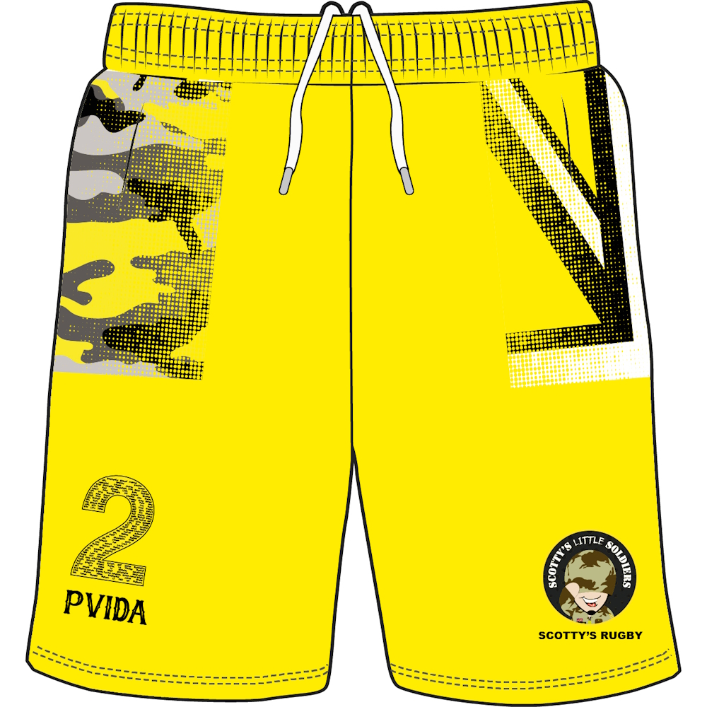 Scotty’s Little Soldiers - Yellow Rugby Training Shorts - 4 Way Stretch