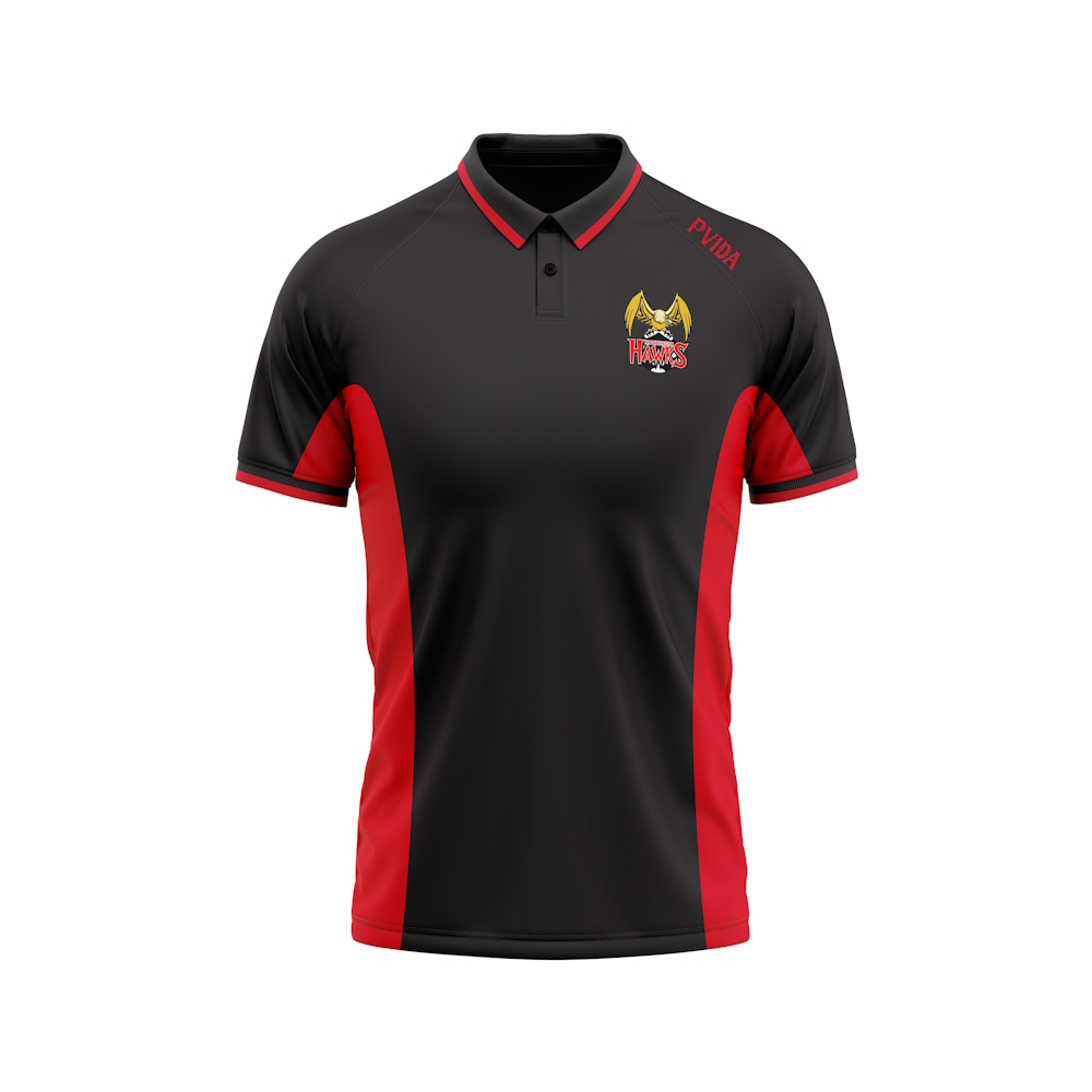 Manchester Hawks - Activewear Polo- Black & Red
